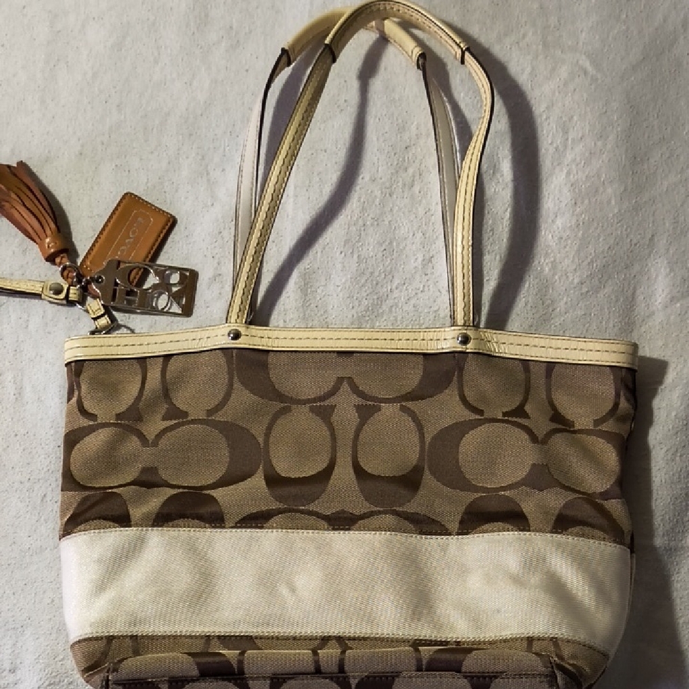 Women's Coach Handbag Brown And  Beige 70th Anniversary Limited Edition.
